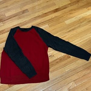 Express cotton sweater. Red and gray. Size L